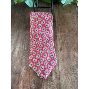 Accent by Isaac Zeker Red Paisley‎ Italian Silk Necktie Mens Business Casual